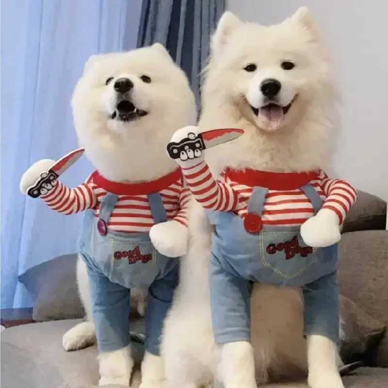 Halloween Dog Costumes Funny Pet Clothes Adjustable Dog Cosplay Costume Sets Novelty Clothing For Medium Large Dogs Bulldog PugXJ250210