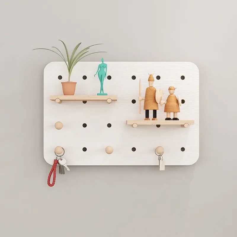 Storage Holders Racks Meter Cover Modern Decorative Boards Electric Box Hidden Nordic Pegboard Wooden Boards Shelf Rack Wall Decorations Living Room C