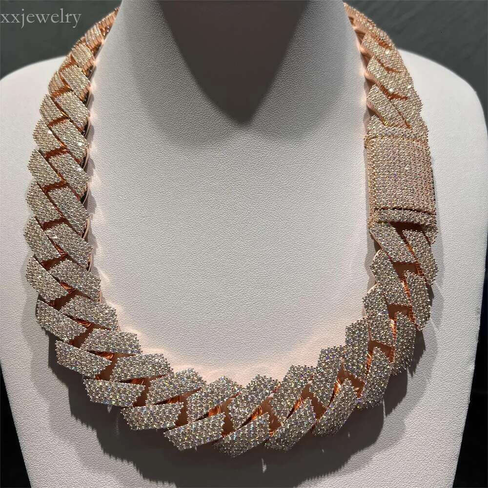 Necklace Designer Jewelry Cuban k Chain Custom Vvs Moissanite Iced Out Sterg Sier Pass Dia Test Hip Hop Chains for Men Jewelery