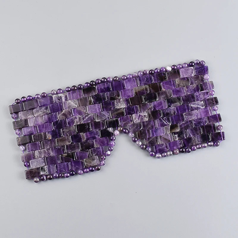 Natural Jade Stones Anti-Aging Mask Facial Pain Soothing Sleeping Beads Tool Amethyst Cool Massage Stone Eye Patch Relax 1 Pcs 250113