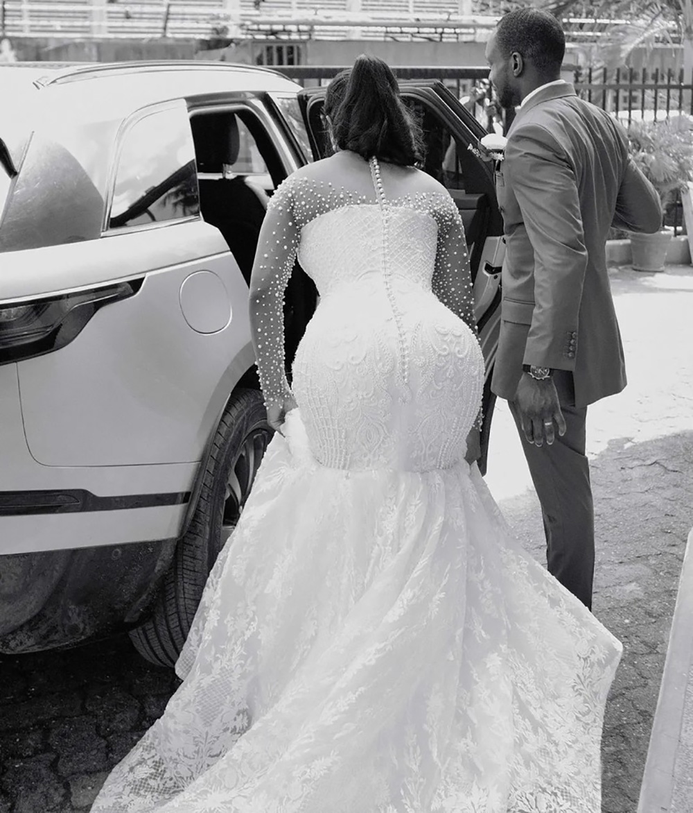 Mermaid Wedding Dress Bridal Gowns For Bride Sheer Neck Illusion Long Sleeves Appliqued Beaded Pearls Lace Wedding Gowns