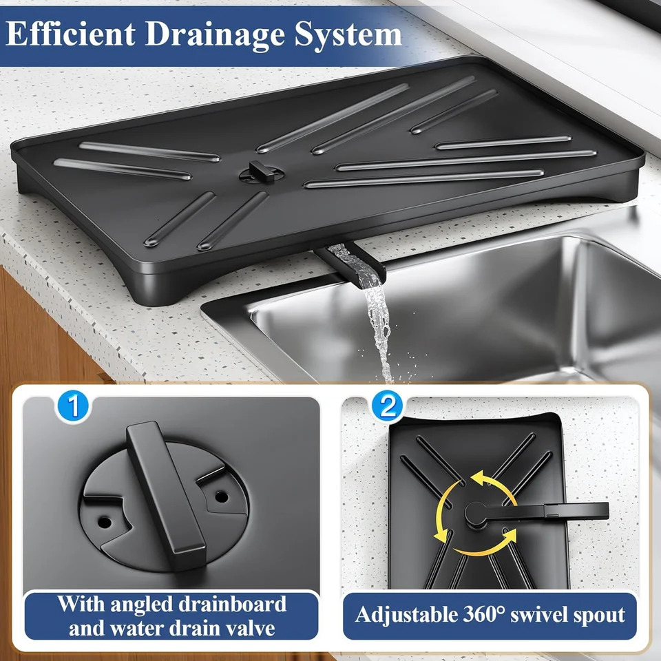 Dish Drying Rack for Kitchen Counter Large Dish Rack with Drainboard Rustproof Dish Drainer with Utensil Holder for Sink 250206
