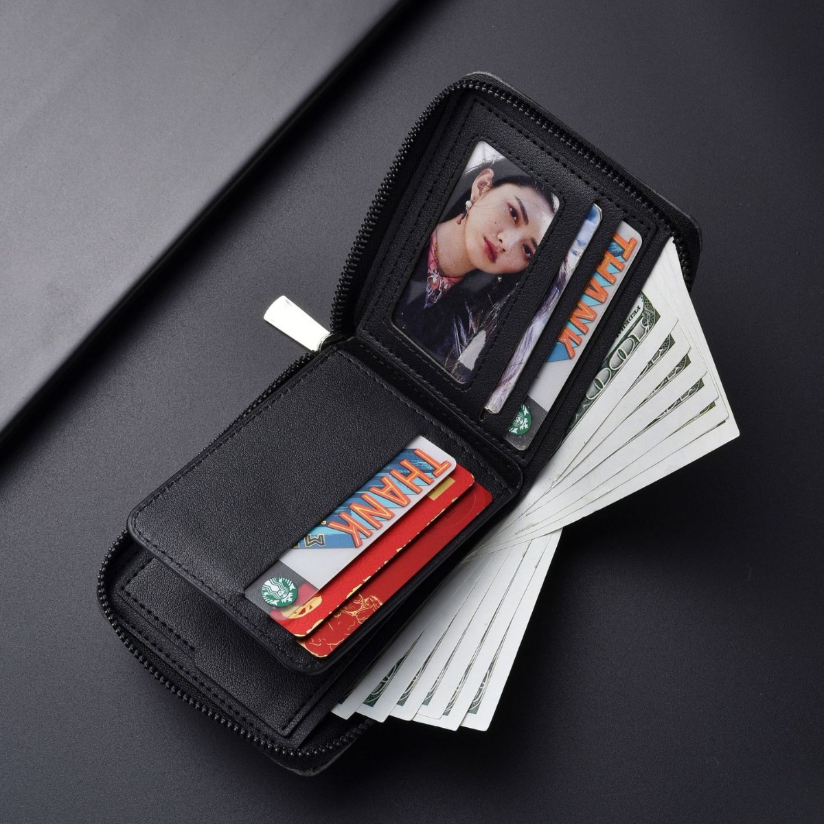 New 2025 men's wallet short zipper bag with large capacity, multiple card slots, small carrying bag, business coin purse swissmilitary swissmilit