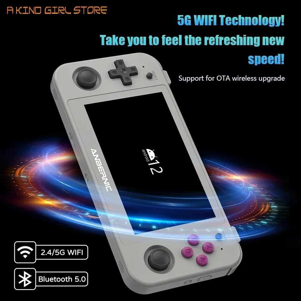RG505 Retro Handheld Game Console 4.95 inch OLED Touch Sn Android 12 System Unisoc Tiger T618 4.95 INCH OLED With 4000+ GameXJ250211