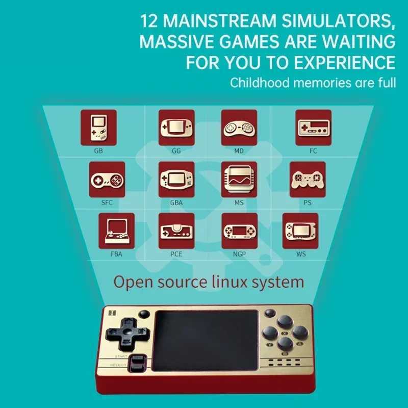 Powkiddy Q20 Mini Game Console Open Source Handheld Consoles 2.4inch OCA Full Fit IPS Sn Game Players For PS/GBA/SFC/NES etcXJ250211