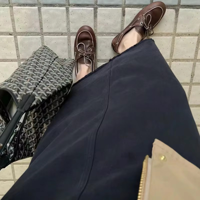 2024 Autumn And Winter New Bow Shallow Mouth Saig Women's Casual Retro Brown Lace-Up Loafers Flat Shoes 250221