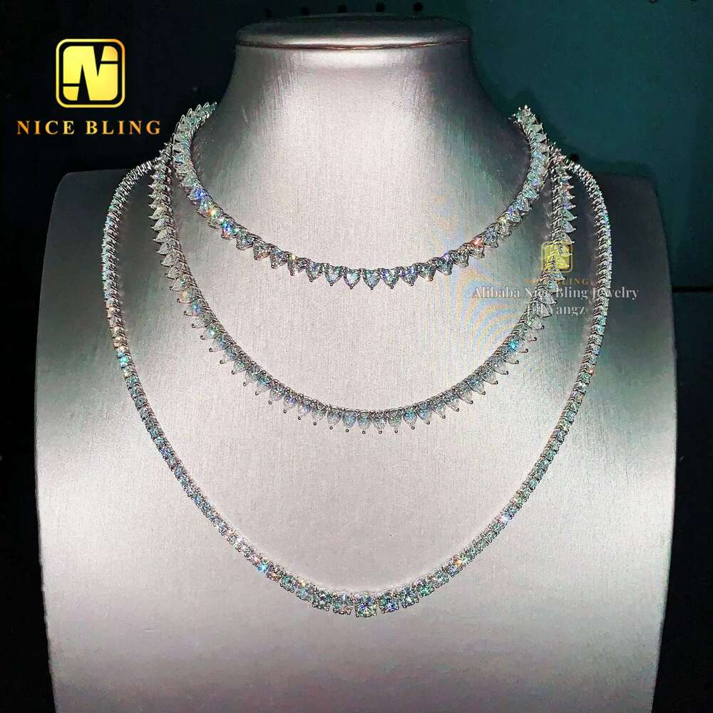 New Fancy Shaped Chain Collection Heart Pear Graduation Sier Pyroxene Tennis Necklace Girlfriend