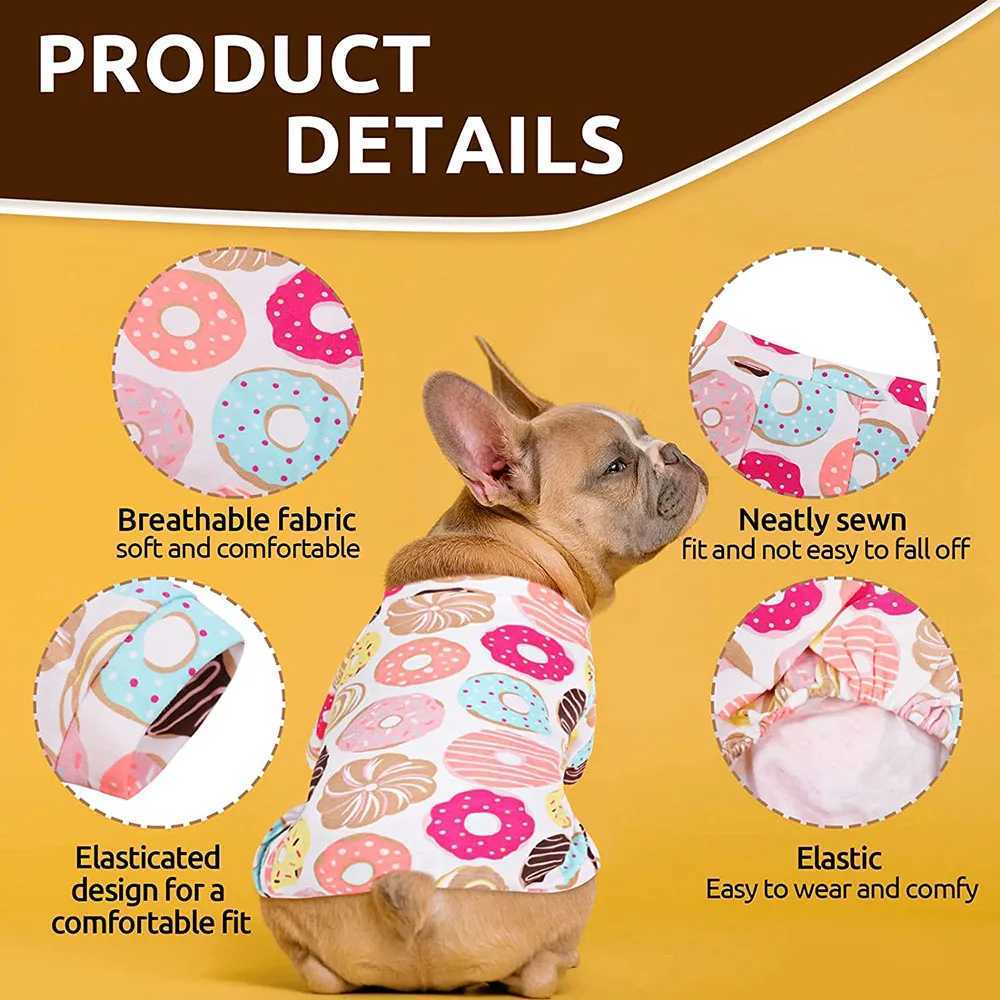 100% Cotton Sweet Donut Dog Pajamas Cat Clothes Pet Onesies Dogs PJS Doggie Jammies Puppy Small Dog Four-Legged Jumpsuit RompersXJ250210