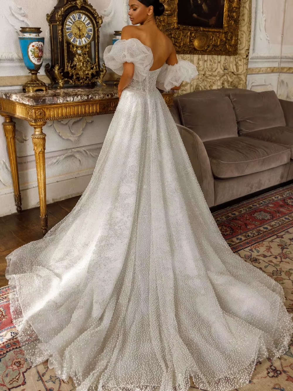 Classic Women Wedding Sweetheart Neck Removable Sleeves Bridal Gowns Beaded Sweep Train Dress Custom Made vestidos de novia