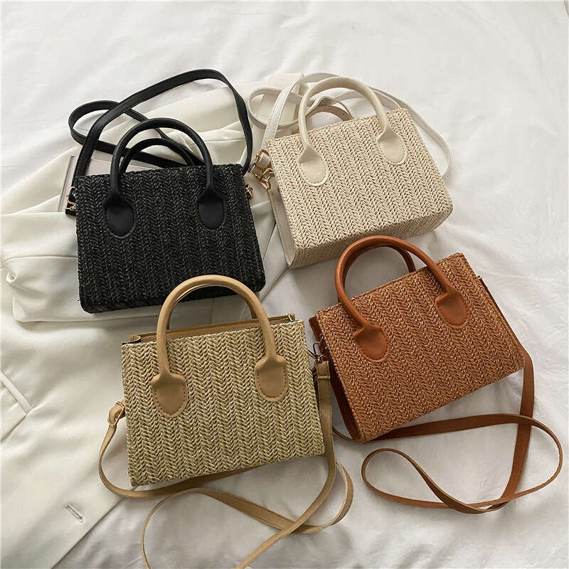2025 New Women's Single Shoulder Crossbody Bag Trendy Solid Color Weaving Style Small Square Women