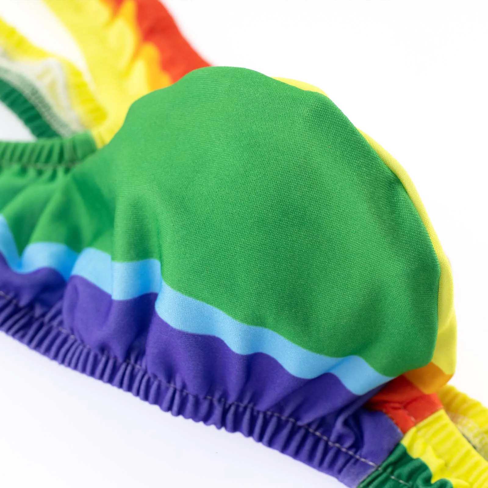 Mens sexy underwear open thong Mankini rainbow one-piece swimsuit thong underwear swimsuit 250207
