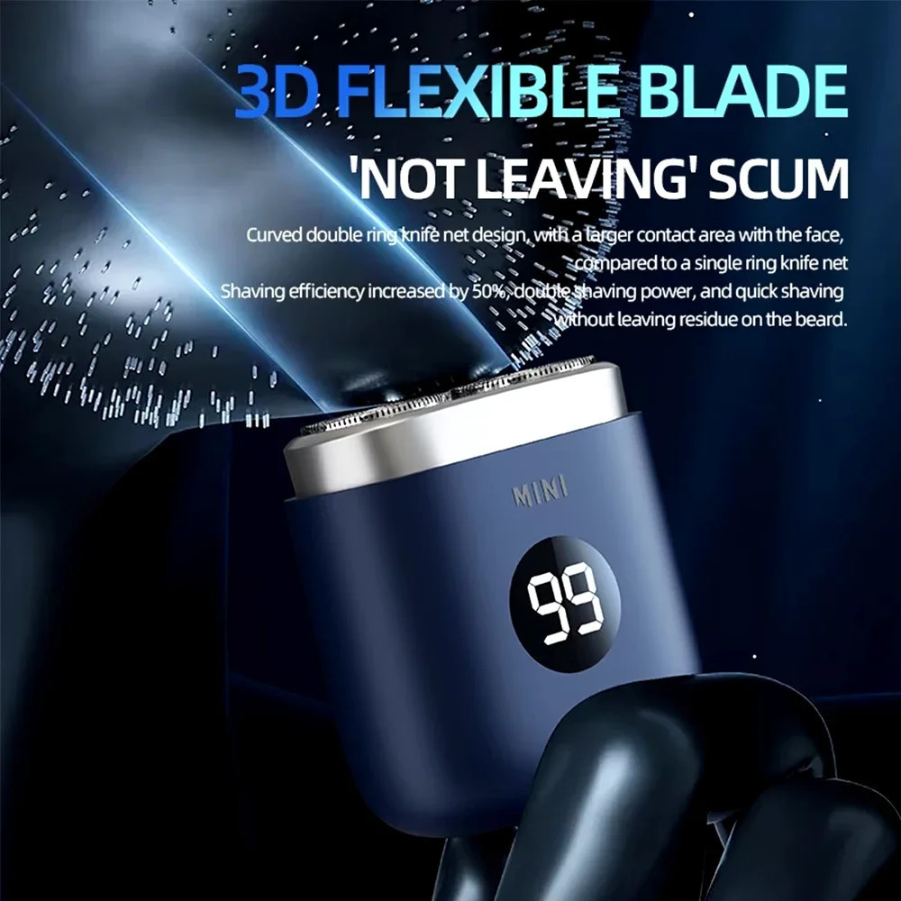 Portable Mini Electric Shaver Pocket Size Electric Shaver Home Men Rechargeable Wet Dry Powerful Waterproof Electric Razor 250208