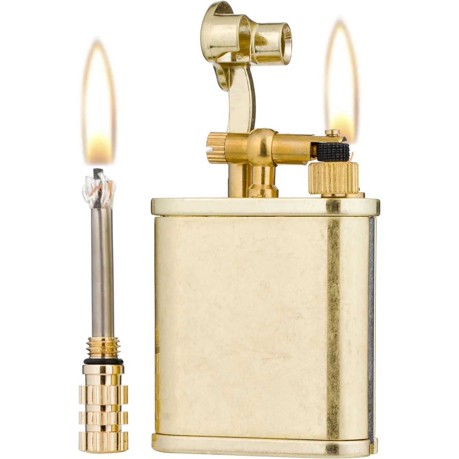2 in 1 Cool Lighter Kerosene Pernt Match Antique Luxury Vintage Style Refillable Lighters for Fire Cigarette Candle Kitchen Y250210