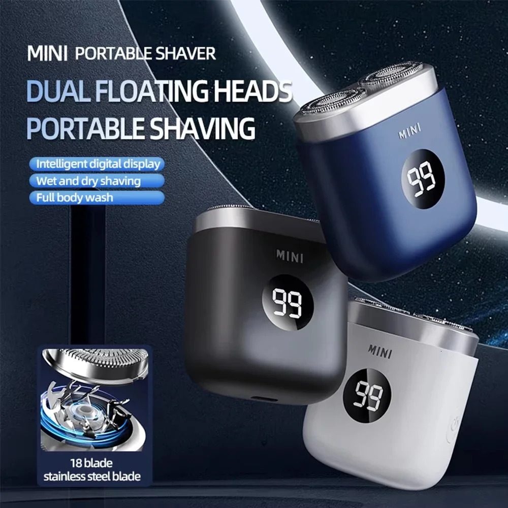 Portable Mini Electric Shaver Pocket Size Electric Shaver Home Men Rechargeable Wet Dry Powerful Waterproof Electric Razor 250208