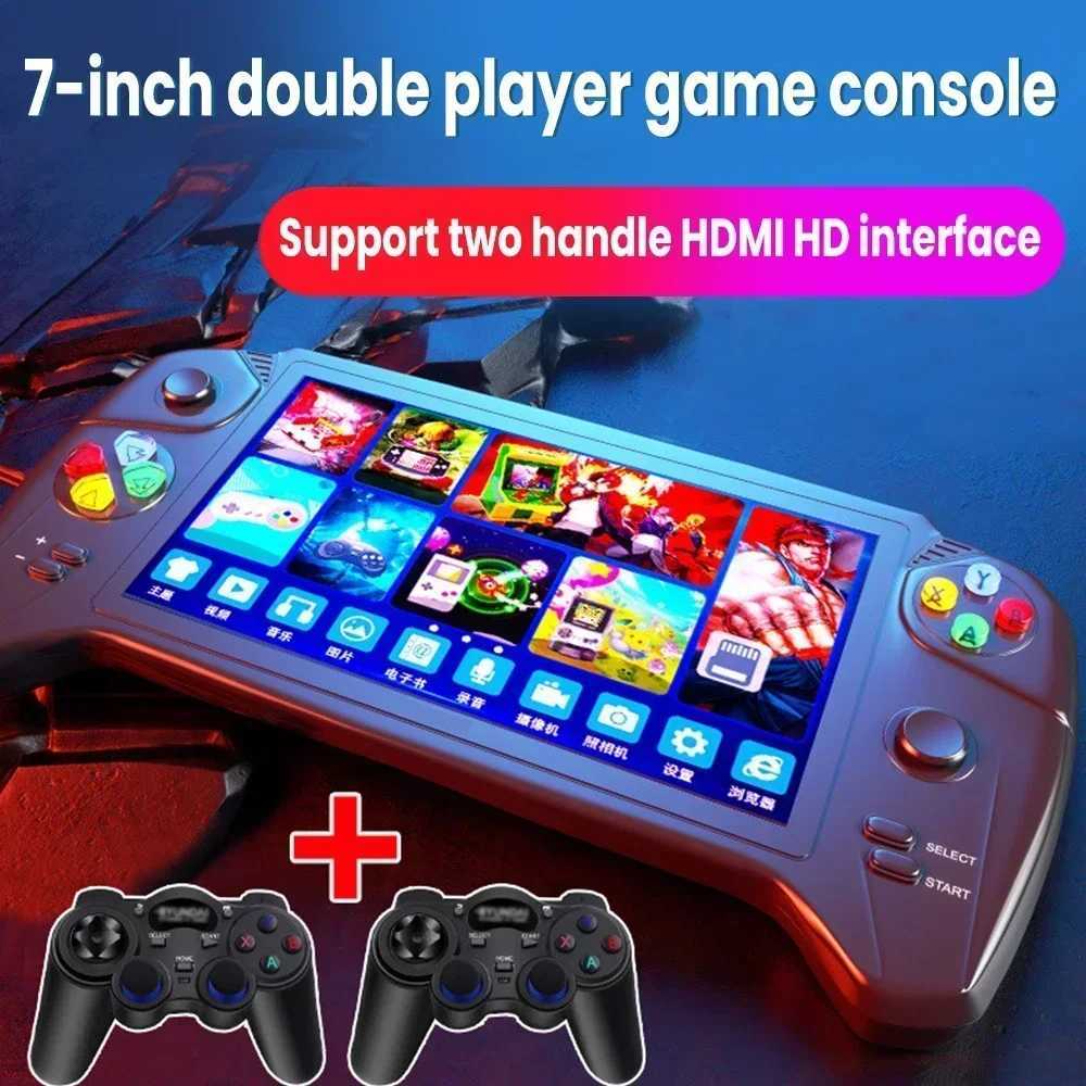 New 7inch Retro Handheld Video Game Console 16G 10000+ Classic Game Arcade Dual Rocker Consoles Gaming Device For FC GBA NESXJ250211