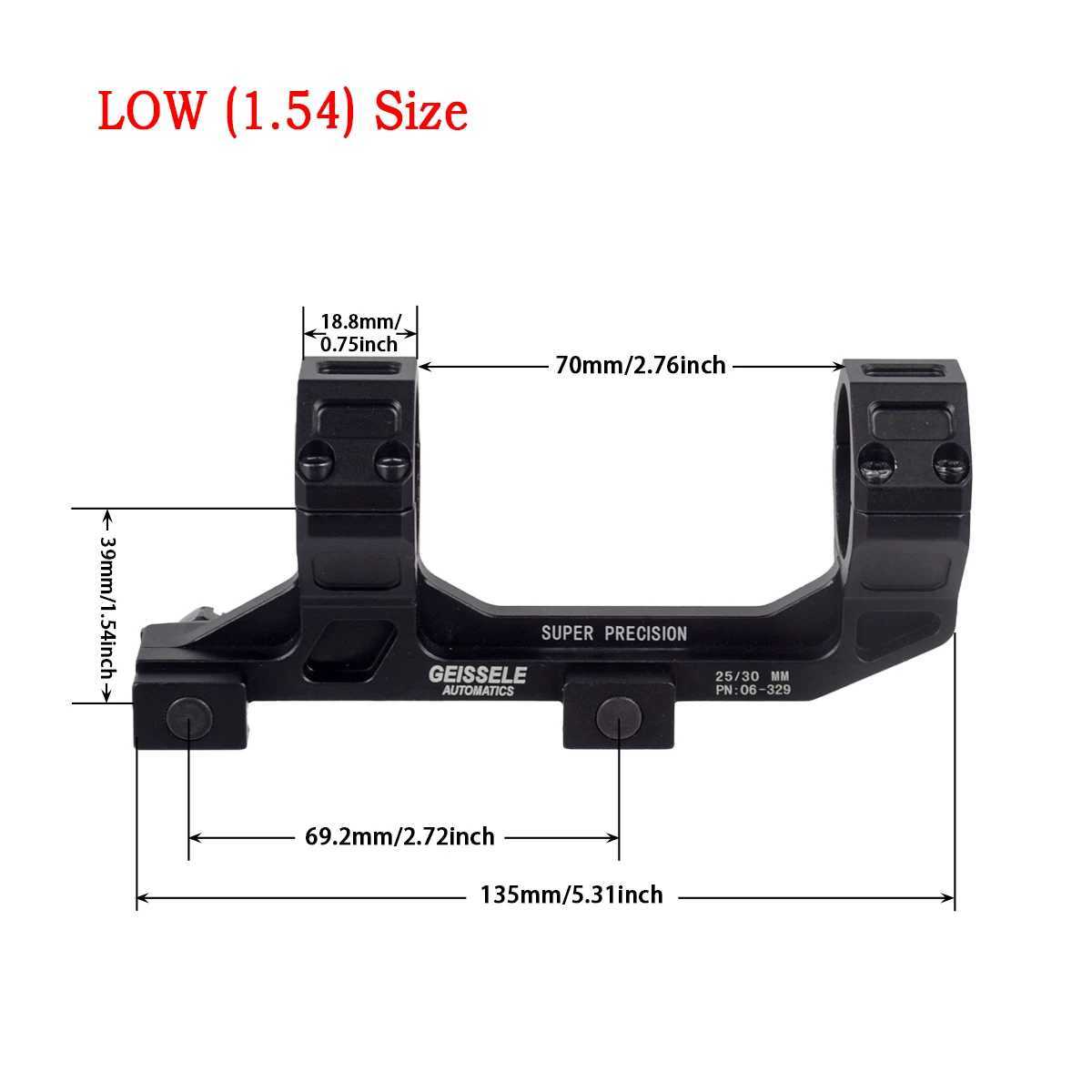 Tactical GEISSELE Cantilever Rifle Scope 25.4mm 30mm Ring ROF 45 90 RAISER Mount High Low Profile Base Super Precision AR5W250211