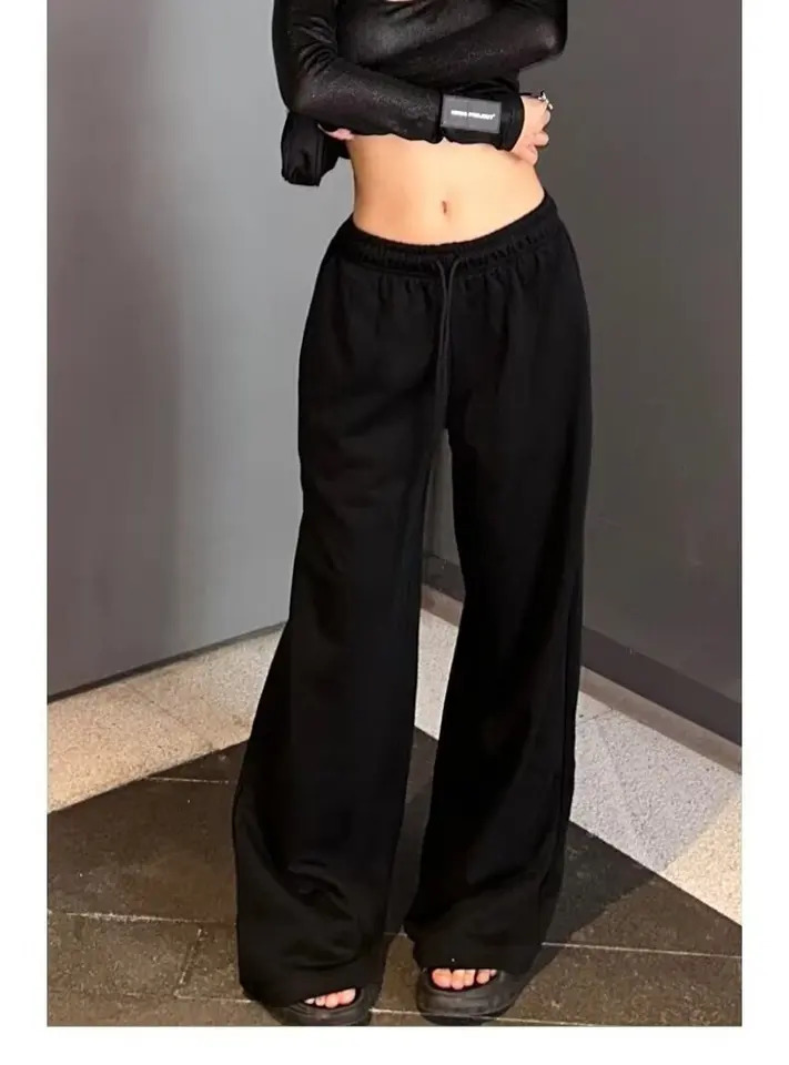 Y2K Women Casual Sweatpants Oversized Jogging Wide Leg White Jogger Hip Hop Sports Pants Z260314