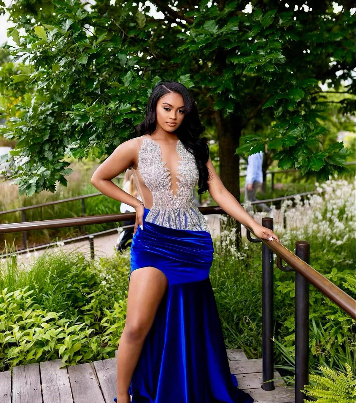 Prom Dresses Customized Royal Blue Lace Appliques Mermaid Evening Party Gowns Guest vestidos de noche