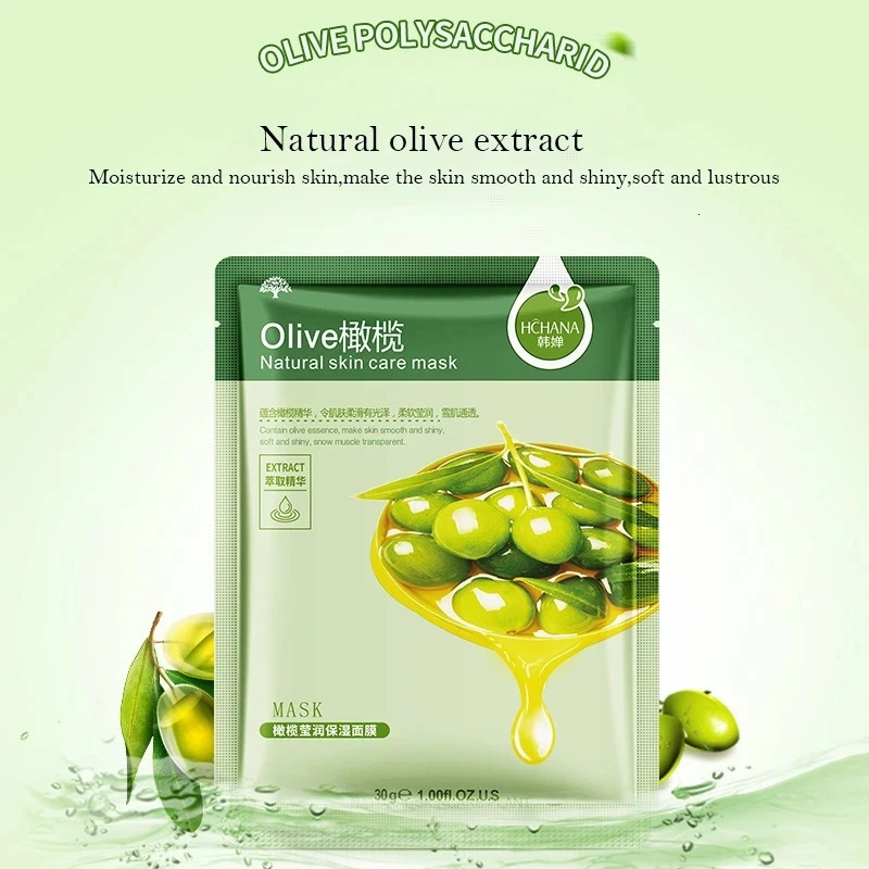 30pcs Natural Plant Facial Mask Moisturizing Oil Control Anti-Aging Fruit Aloe Korean Sheet Face Mask Beauty Skin Care Prodcuts 250113