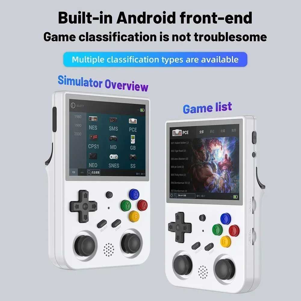 RG353V Handheld Game Console 3.5inch IPS OCA Full Fit Sn RK3566 20Simulator etooth WiFi Android Linux OS Game machineXJ250211