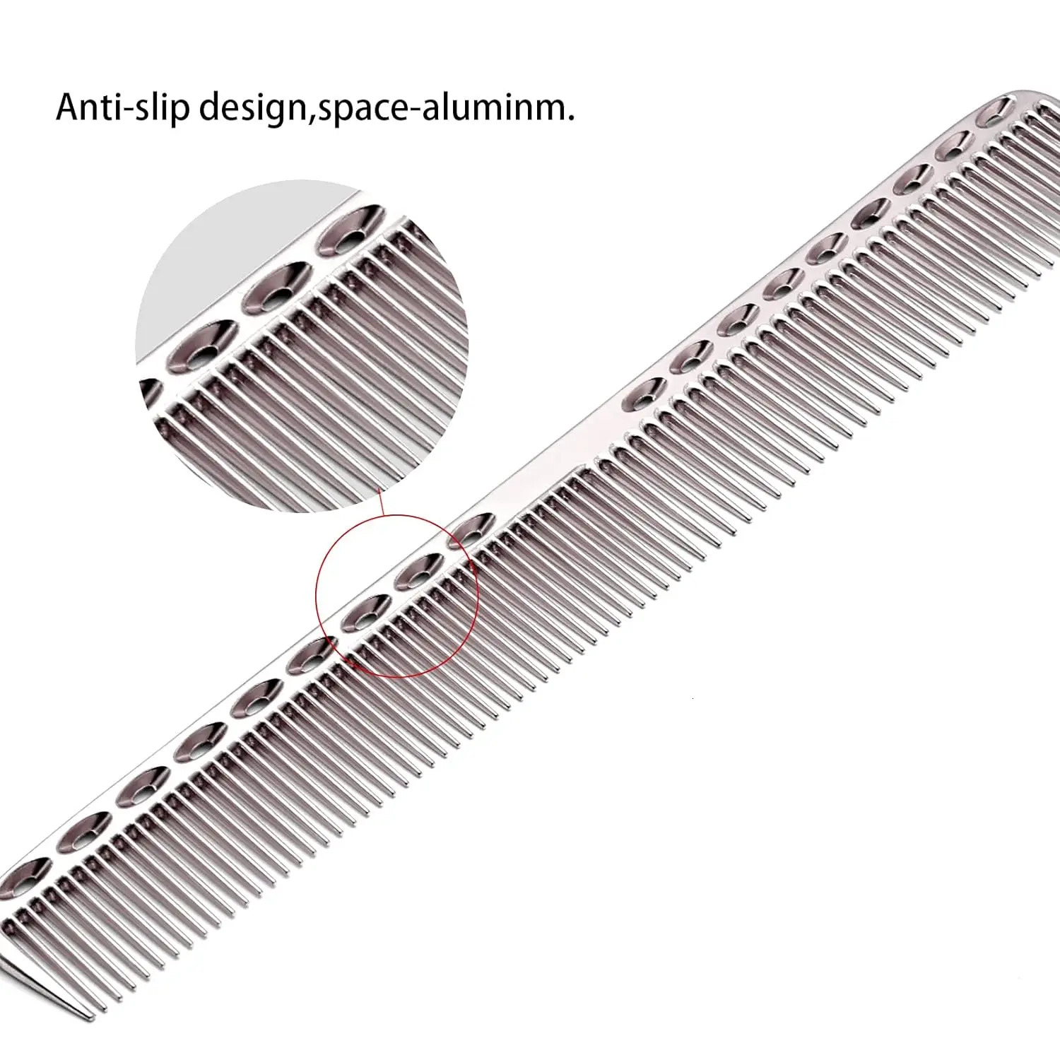 4PC Professional Hair Combs Aluminum Barber Hair Cutting Brush Anti-static Pro Salon Hairdressing Hair Care Styling Tools 250113