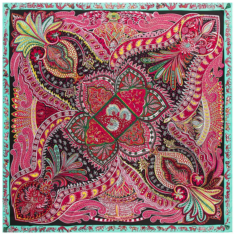 130cm Fashion Bandana Women Scarf Paisley Hijab Twill Silk Shawl Scarfs For Ladies Foulard Square Scarves Wraps 250110