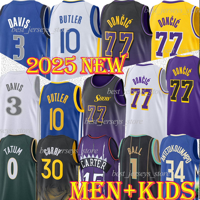 Doncic Davis Murray Butler Curry Basketball Jerseys Ball Durant Tatum Carter Wade Jokic Antetokounmpo Morant Iversion retro Men Kids