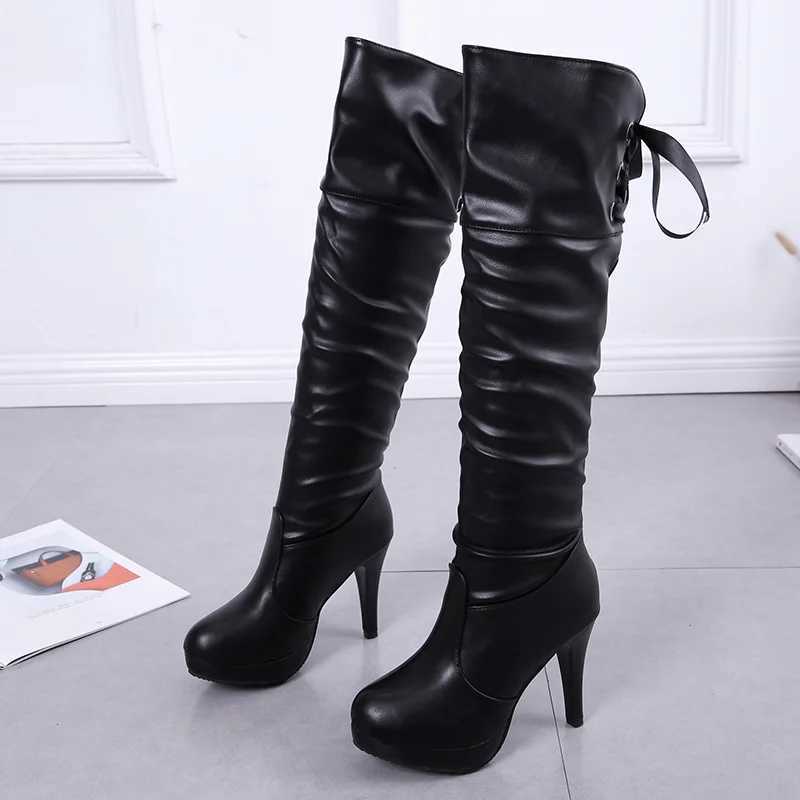 Fashion High Boots Women Red Sole Shoes Classics Casual All-match Knee High Boots Woman Spring Autumn Modern Boots Ladies ShoesC250211C250211