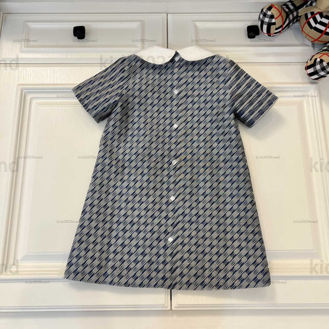 fashion 25SS summer deisgner dress Doll collar skirt girls pleated skirt double breasted cotton sports dresses short sleeve skirts high end pricesses dress