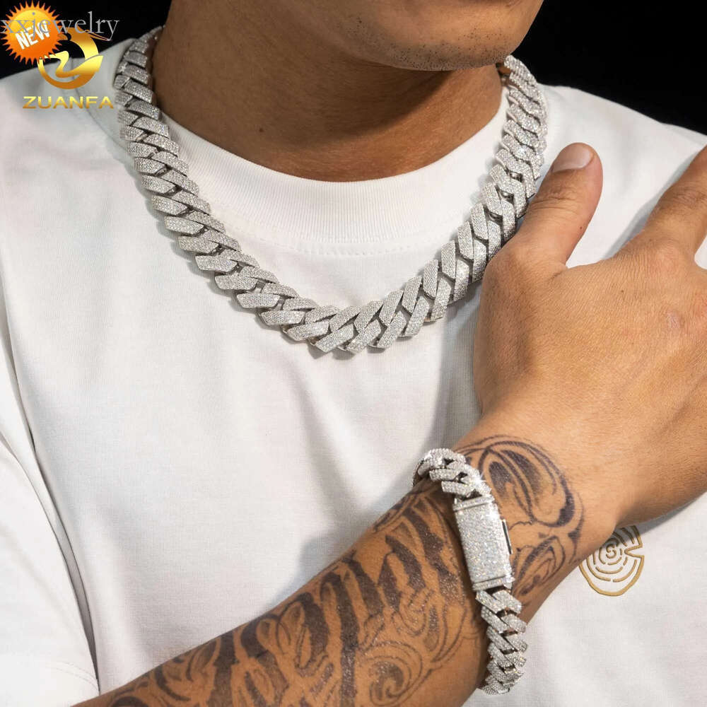 Iced Out Jewelry VVS Dias Custom Necklace Hip Hop Sier Cuban k Chain Moissanite