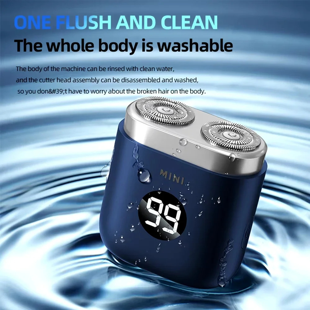 Portable Mini Electric Shaver Pocket Size Electric Shaver Home Men Rechargeable Wet Dry Powerful Waterproof Electric Razor 250208