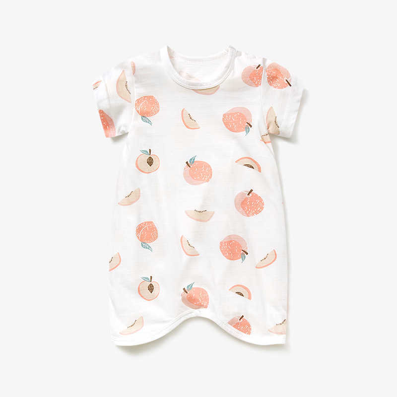Pajamas Baby pajamas printed baby nightgown summer thin onesie Children's air conditioning nightdress cotton H250207