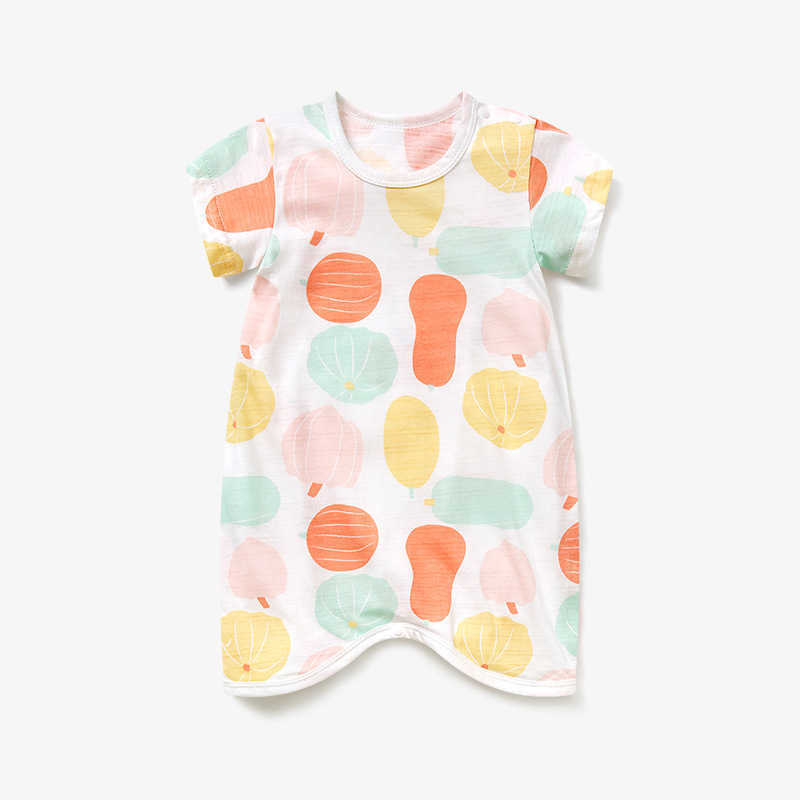 Pajamas Baby pajamas printed baby nightgown summer thin onesie Children's air conditioning nightdress cotton H250207