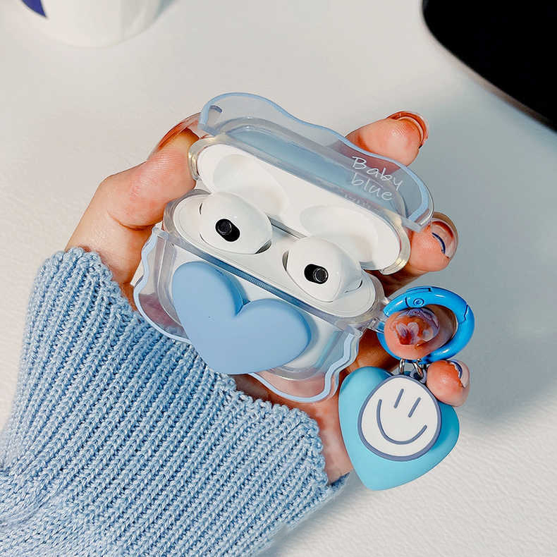 Blue three-dimensional heart suitable for Pro headphone protective case 2 3 4