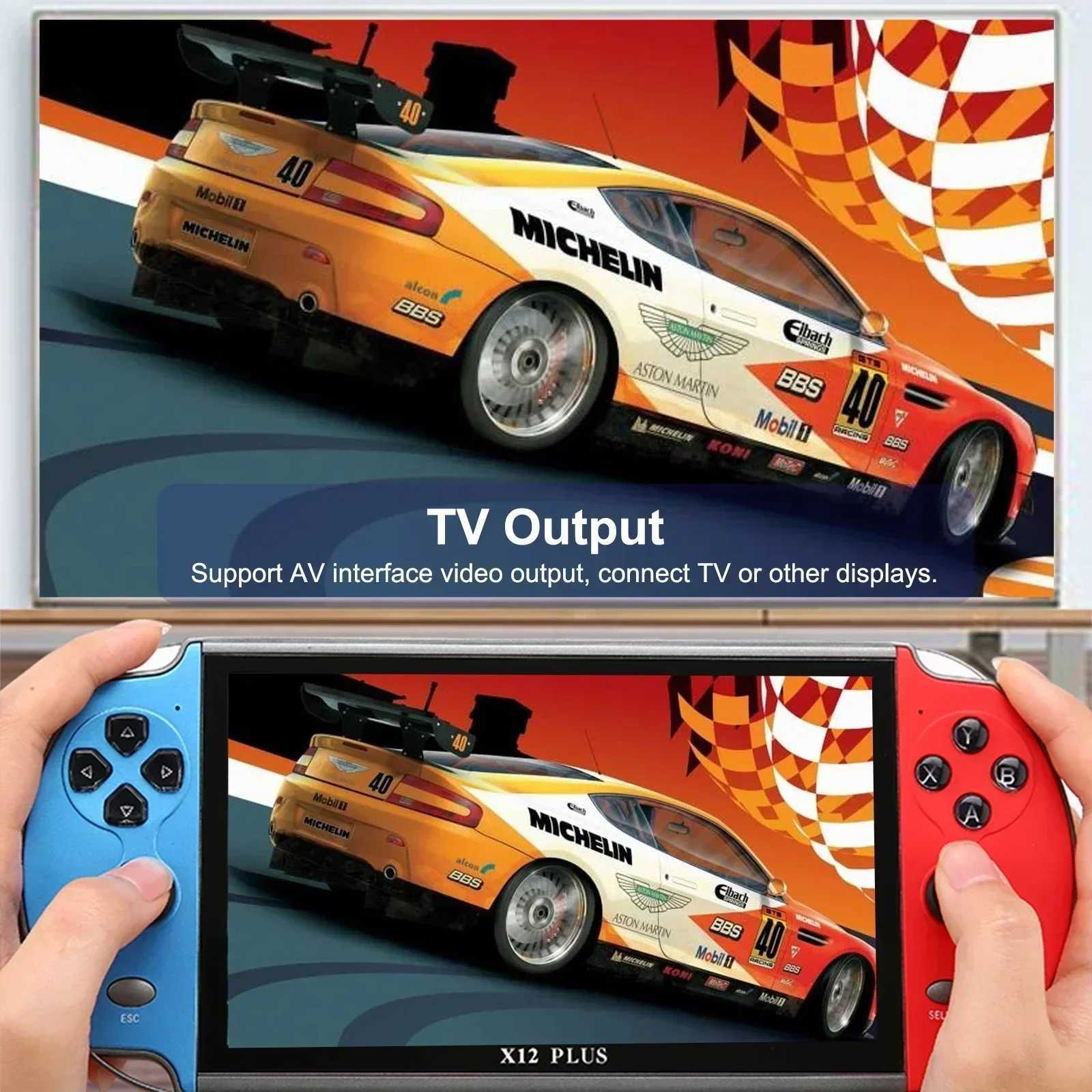 X12 Plus Handheld Video Game Console 7inch IPS Sn 16G Retro 10000+Classic Games 4K HD Game Machine For PSP FC GBA NESXJ250211