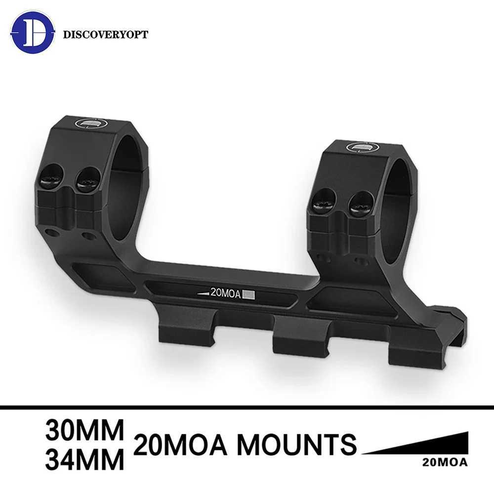 Precision 20MOA Tactical 34mm 30mm Scope Mount Rings Fit 20mm Picatinny Rail One Piece Scope Mount Hunting AccESSoriesW250211