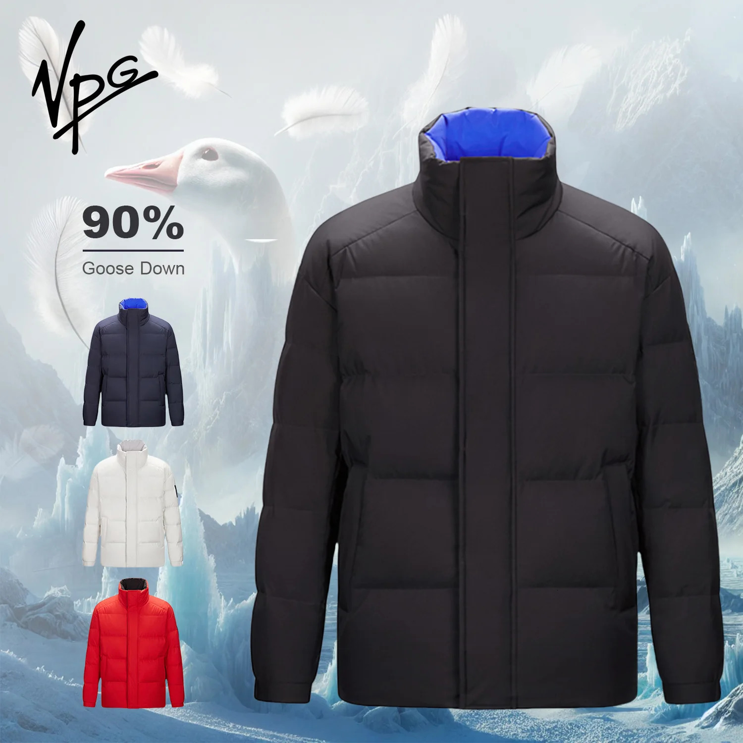 VPG Short Down Jacket Men Winter Windproof Lightweight Warm Travel Camping Coats Mens 250109Z