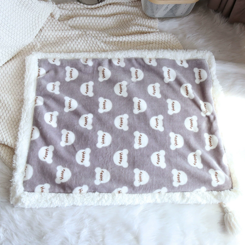 Winter Warm Pet Blanket Double layer Thickened Velvet Dog Mat Cat Blanket Small Blanket Quilt