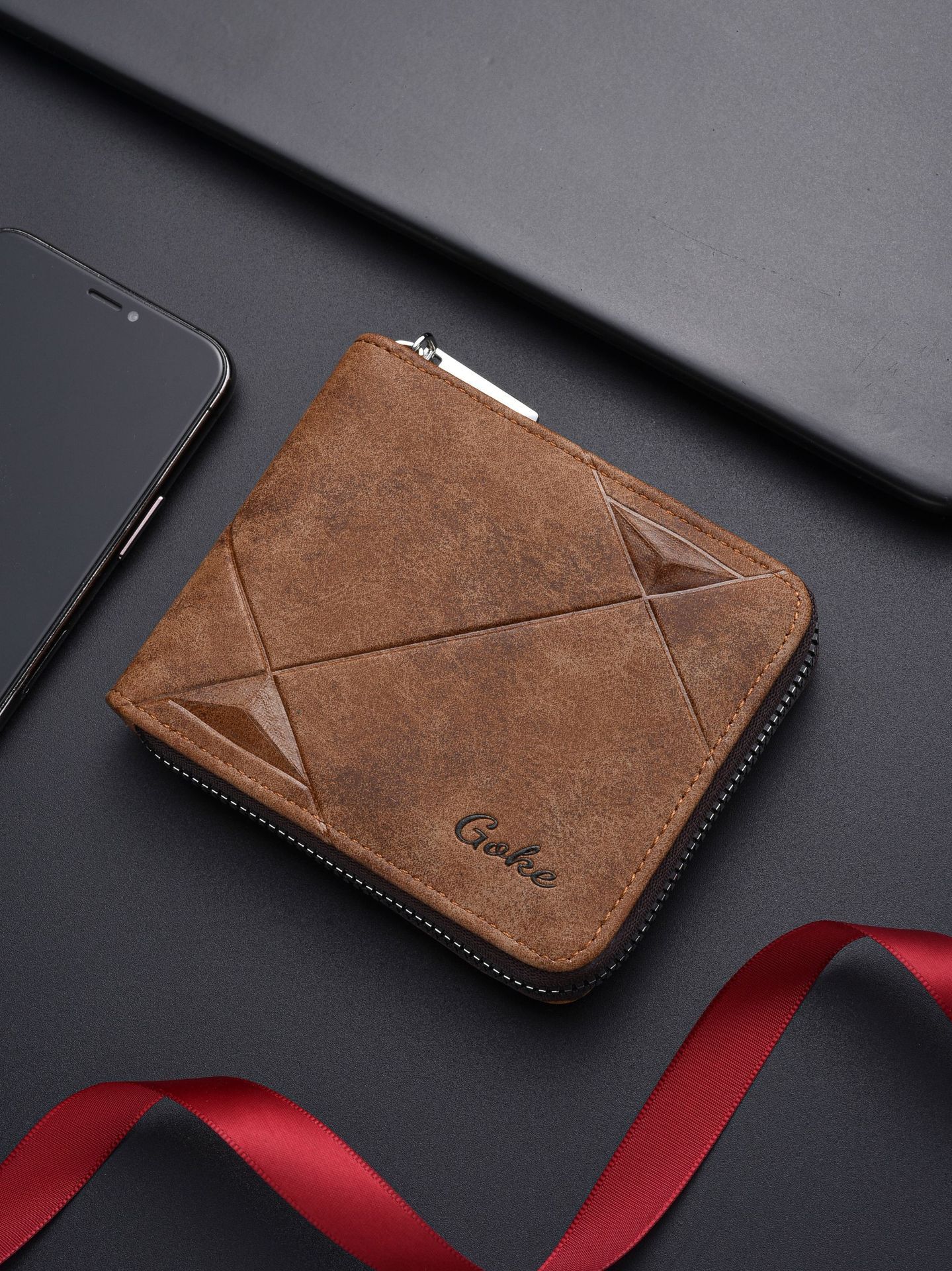 New 2025 men's wallet short zipper bag with large capacity, multiple card slots, small carrying bag, business coin purse swissmilitary swissmilit