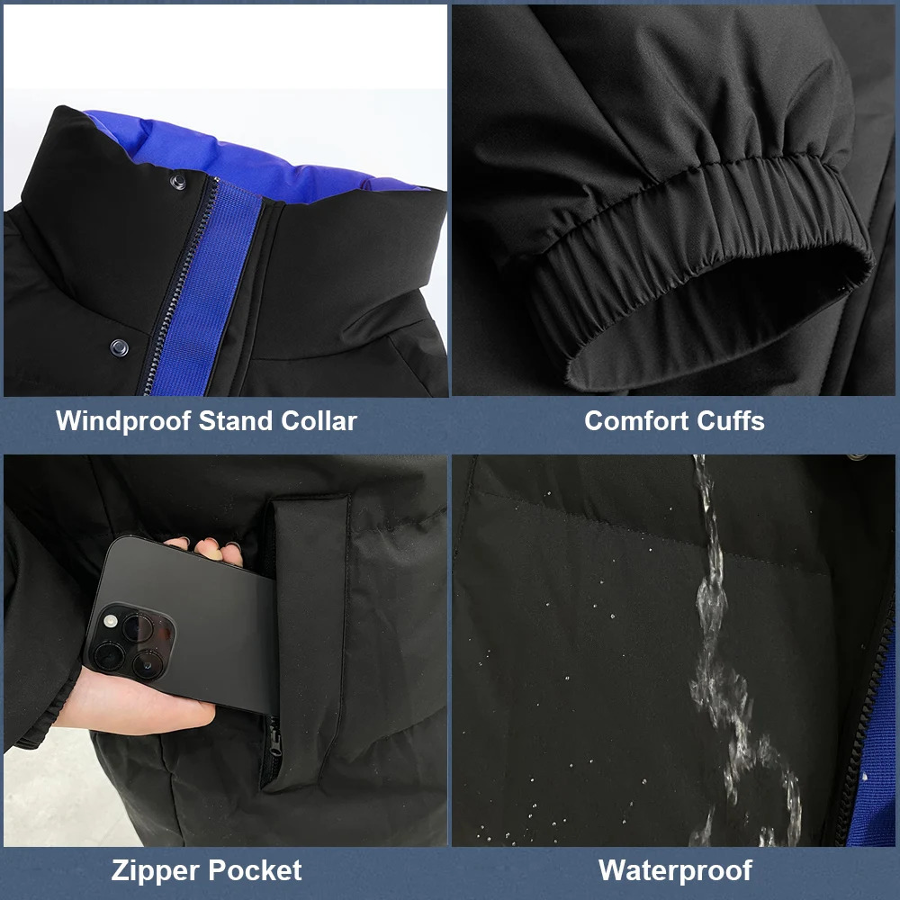 VPG Short Down Jacket Men Winter Windproof Lightweight Warm Travel Camping Coats Mens 250109Z