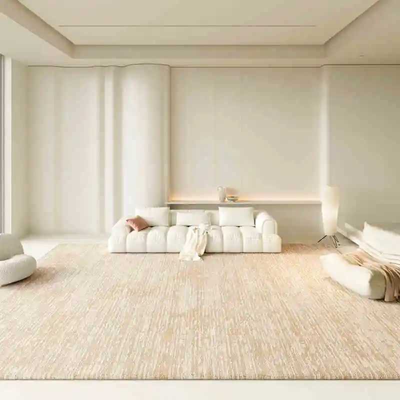 VIKAMA Light Luxury High- Cream Wind Soft and Comfortable Faux Cashmere Washed Back Carpet Living Room Bedroom Rug Y250210