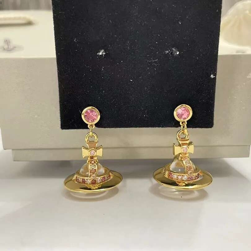 2025 AAA Fashion Designer Earing Full Range Of Queen Dowager Orb 3D Planet Earrings Fashion High Version Straight Hair satellite vivienenne westwoods Eaarrings 706