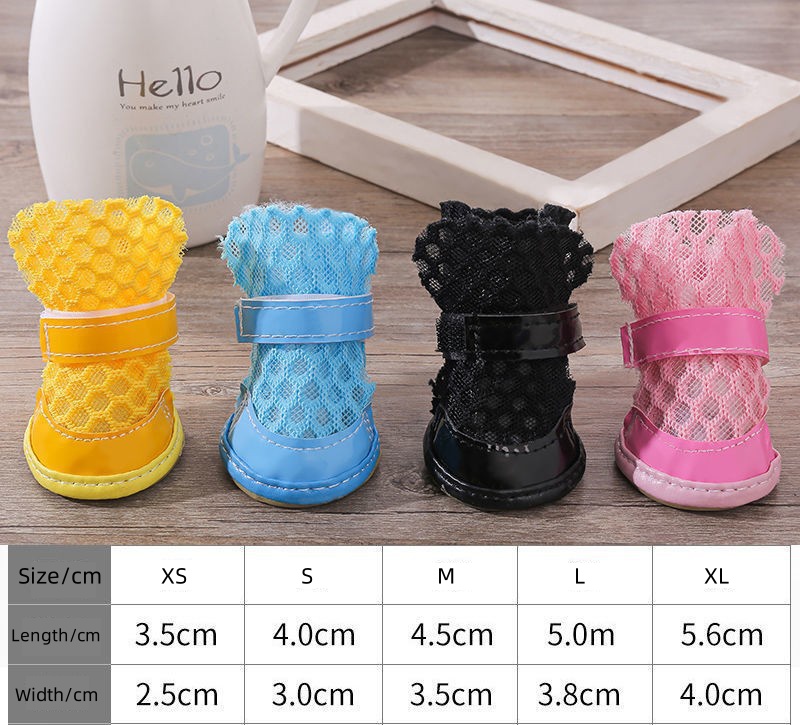 Summer Breathable And Non Slip Pet Shoes Made Of PU Material With Mesh, Hollow And Comfortable, Lightweight Sandals For Dogs In Spring Black M S11