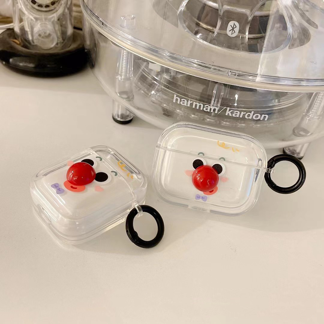Fun and Cute Transparent Clown Emojis Suitable for Pods Protective Cover Pro2 Earphone Cover