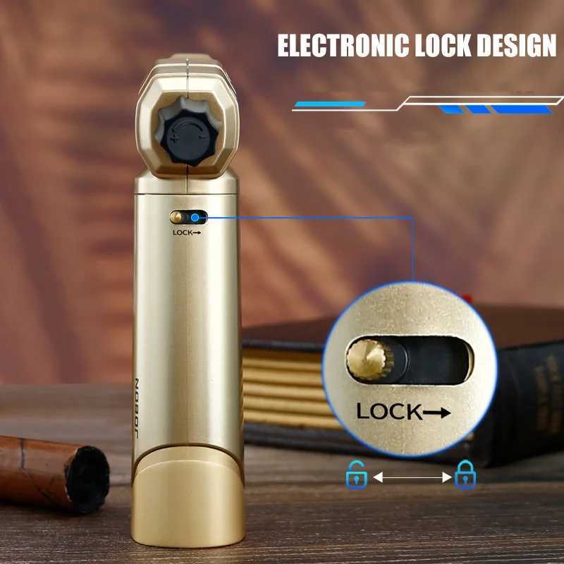 JOBON Blue Flame Gun Lighter Adjustable Flame Locking Flame Function 360 Can inverted to use Multi-functional Use SceneT250211