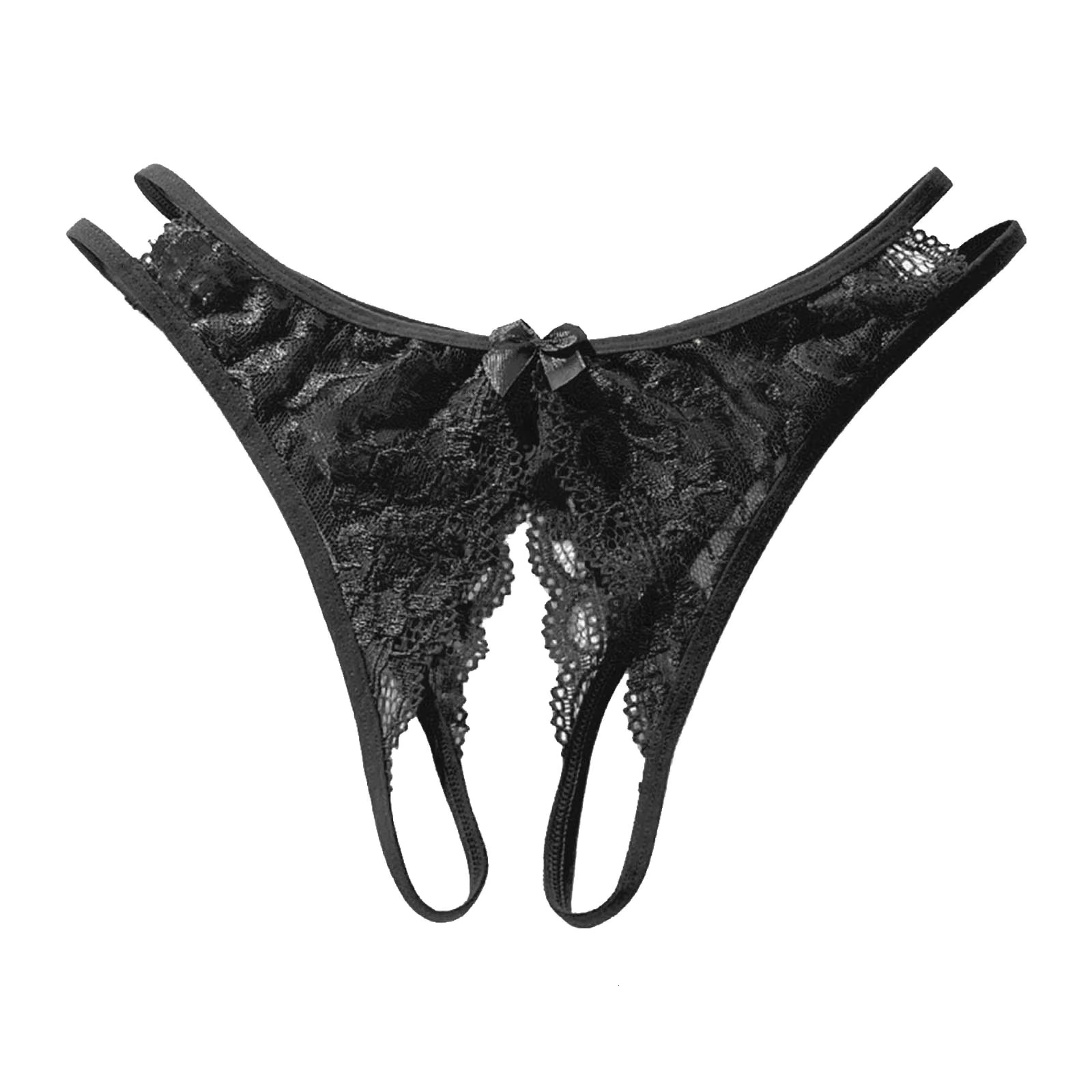 Sexy Panties Women Thongs Transparent Lace Open File No Off Underwear Womens Thong Thin Crotch Opening Intimate Slip Tangas female
