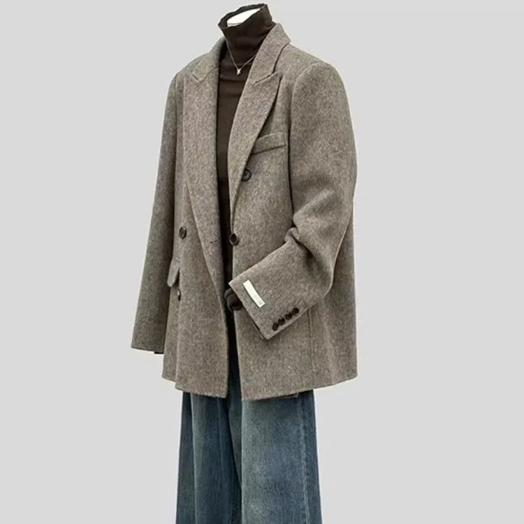 Wool Blazer Coat for Women Female Office Lady Autumn/Winter High-end Short Wool Petite Korean-style Elegant Jacket 250207
