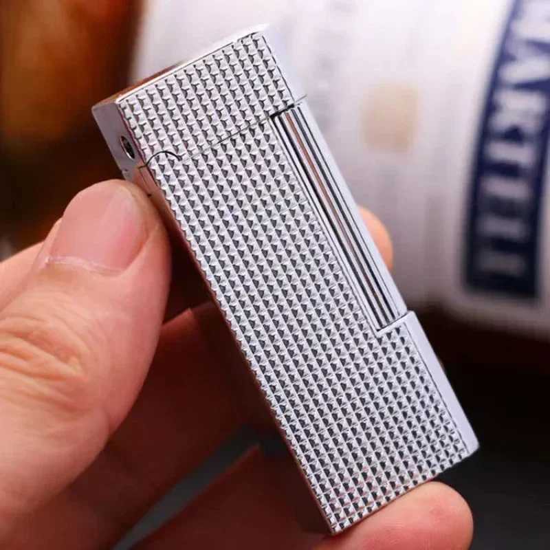 Derui Gift Box Gas Lighter Cpact Jet Butane Cold Metal Cigar Lighter Grinding Wheel Pipe Cigarette Accessories Y250210