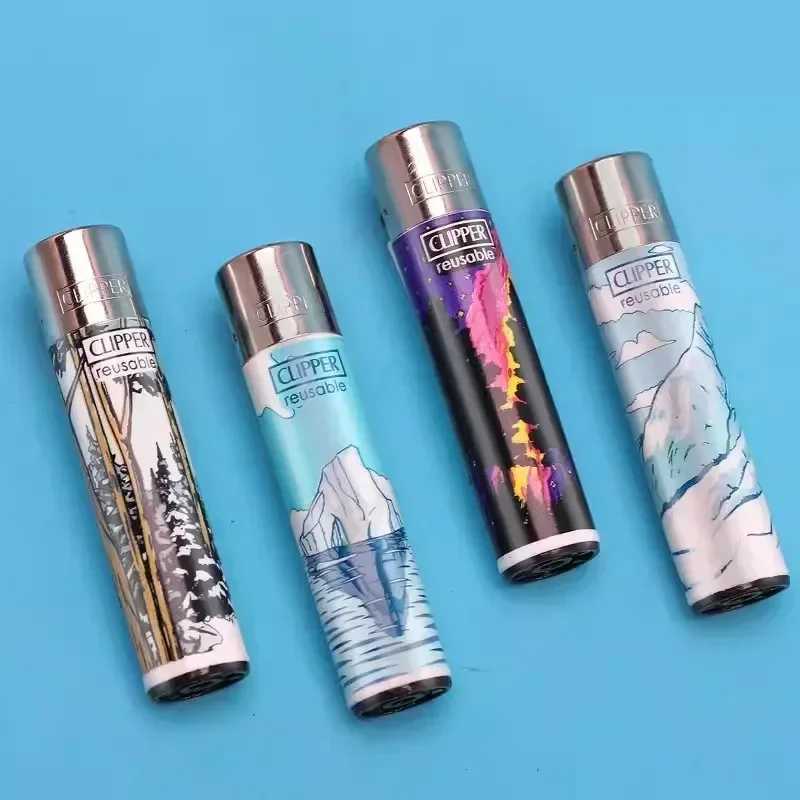 Clipper Lighter Smooth Grinding Wheel Open Fire Cigarette Lighter Portable Indoor Lighter Smoking Mens Gadgets Men GiftsT250211