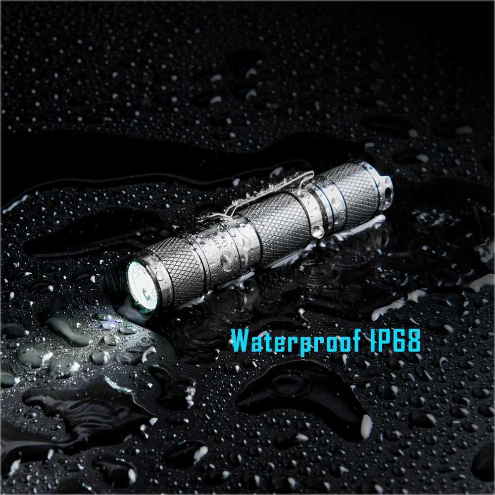EDC Outdoor Light Titanium Camping LED Flashlight Charging Light Self luminous 900 lumens Fishing Torch Tool AA 3.0 Z250325